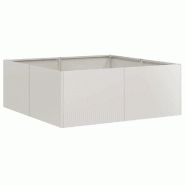 Helloshop26 - Jardinière carrée 80 x 80 x 30 cm avec support renforcé design moderne jardin extérieur en acier inoxydable 02_0051585 - inox 300023