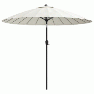 Helloshop26 - Parasol d'extérieur et mât avec aluminium 270 cm blanc sable 02_0008283 - blanc aluminium 3000442782721