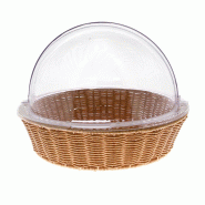 Manne ronde Rustica + cloche transparente - Manne ronde Rustica + cloche transparente -