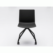 Lot de 2 chaises de réunion Shila Cross coque polypropylène et piètement pyramidal à roulettes Lot de 2 chaises de réunion Shila Cross coque polypropylène et piètement pyramidal à roulettes