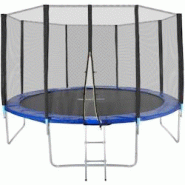 Tectake Trampoline modèle B noir/bleu - 403519 - noir acier 403519 Tectake Trampoline modèle B noir/bleu - 403519 - noir acier 403519