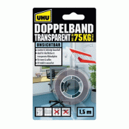 UHU Ruban adhésif pour montage TRANSPARENT, double face, - 4026700455434