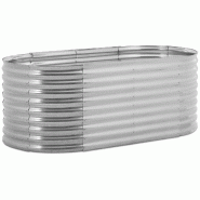 Uniprodo - Uniprodo Uni_MGRS_05 Jardinière surélevée en métal ovale en acier galvanisé résistant aux intempéries pour balcon, terrasse ou - 406