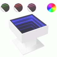 VidaXL Table basse avec LED blanc 50x50x45 cm bois d'ingénierie Modèle Versailles Moderne - 847525