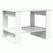 VidaXL Table basse Blanc 72 x 50 x 50 cm Bois d'ingénierie Modèle Atlas Essence - 8000188