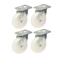 80mm 3" inch nylon castors - heavy duty swivel castor set 120kg each - set of 4 80mm 3" inch nylon castors - heavy duty swivel castor set 120kg each - set of 4