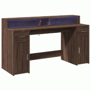 Bureau et lumières LED chêne marron bois d'ingénierie Modèle Atlas Master Office - 8721158402707