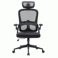Chaise de bureau / chaise pivotante MC102C-M101 tissu / maille noir Sihoo - noir polyester 618302