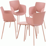 CLP Groupe de sièges Velvena Rose/4 chaises - violet plastique 326135