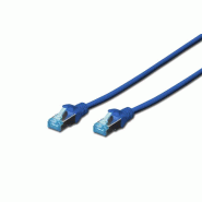 DIGITUS Câble de brassage CAT 5e SF/UTP, 3 m, bleu - bleu 4016032213857