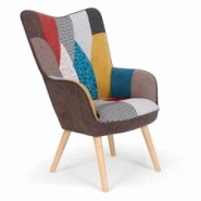 Fauteuil scandinave Klarys Tissu Beige - multicolore 3327480039724 Fauteuil scandinave Klarys Tissu Beige - multicolore 3327480039724
