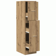 Helloshop26 - Armoire d'apothicaire multifonctionnelle 30 x 41 x 118 cm grande capacité rangement en bois d'ingénierie chêne 02_0050618 - métal 30