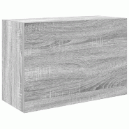 Helloshop26 - Armoire murale de bain sonoma gris 60 x 25 x 40 cm rangement pratique minimaliste en bois d'ingénierie gris 02_0051265 - gris Bois mass
