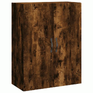 Helloshop26 - Armoire murale design polyvalente 69,5 x 34 x 90 cm espace de rangement élégant en bois d'ingénierie chêne fumé 02_0049293 - Bois m