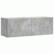 Helloshop26 - Armoire murale pratique rangement décorative 100 x 36,5 x 35 cm en bois d'ingénierie gris béton 02_0048880 - gris Bois massif 3000235
