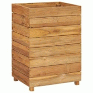 Helloshop26 - Jardinière lit surélevé plantes fleurs jardin 50 x 40 x 72 cm bois de teck recyclé et acier 02_0000939 - 3000072741532 Helloshop26 - Jardinière lit surélevé plantes fleurs jardin 50 x 40 x 72 cm bois de teck recyclé et acier 02_0000939 - 3000072741532