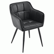 Helloshop26 - Lot de 2 chaises de salle à manger salon design moderne cuisine 81 x 57 x 53 cm noir - noir acier 3000224779185