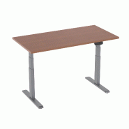 KIMEX - Bureau motorisé assis-debout 120x75cm Plateau noyer/Pied gris - 3700685422650
