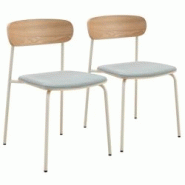 Oviala Business Lot de 2 chaises empilables en bois bleu clair - bleu Bois massif 114224 Oviala Business Lot de 2 chaises empilables en bois bleu clair - bleu Bois massif 114224