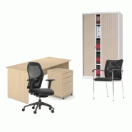 Pack mobilier de bureau avec bureau droit avec bureau droit 1600 mm