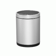 Poubelle à détecteur de mouvements en inox argent 50l ø32x70cm
