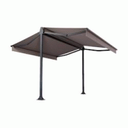 Store double pente Mabay 2,96x2x1,50 M Intersun Motorisé à télécommande (Gris anthracite structuré RAL7016ST - Taupe 300g/m²) - marron aluminium Store double pente Mabay 2,96x2x1,50 M Intersun Motorisé à télécommande (Gris anthracite structuré RAL7016ST - Taupe 300g/m²) - marron aluminium