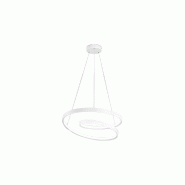 Suspension LED circulaire 55 W, intensité variable, structure en métal blanc mat, hauteur réglable, design minimaliste - Perenz - blanc 6620 B CT