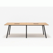 Table de réunion Echo en placage bois et chant en aile d'avion