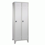 Vestiaire métallique monobloc 2 casiers ip coloris gris