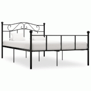 VidaXL Cadre de lit sans matelas noir métal 120x200 cm Modèle Ellénis - 284525