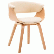 VidaXL Chaise à manger crème bois courbé et similicuir Modèle Orion Office Pro - 283130