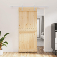 Vidaxl porte coulissante et kit de quincaillerie 85x210 cm pin massif 3203010 Vidaxl porte coulissante et kit de quincaillerie 85x210 cm pin massif 3203010