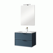 AQA Design Composition de salle de bain en MDF ZEFIRA bleu L.61 P.46,5 H.190 MPZE06-BLEU - bleu Bois manufacturé MPZE06-BLU