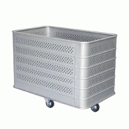 Ariane Chariot de manutention blanchisserie perforé, capacité de 428L - BA20 O2 009