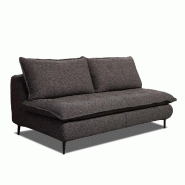 CANAPÉ LIT COMPACT 3 PLACES EXPRESS LISBONNE 140CM SOMMIER À LATTES MATELAS 13CM TISSU TWEED ANTHRACITE CHINÉ