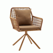 Chaise à coque / Chaise à quatre pieds Tavaro Korvik, tissu marron, hjh LIVING - marron polyester 729514