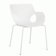 Chaise avec accoudoir Lennox blanc 57 x 59 x 82 cm - par 4