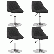 Chaises à manger pivotantes lot de 4 Noir Velours Modèle Tradition Horizon - 8720286752838