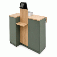 Comptoir caisse 1 poste avec dosseret + tablette PMR (LIVRÉ MONTÉ) - vert Bois manufacturé 1027_0