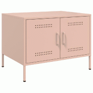 Décoshop26 - Table basse avec deux compartiments design industriel moderne 68 x 50 x 50,5 cm acier rose DEC039916 - acier 3000264661006