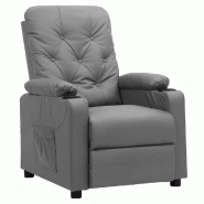 Fauteuil inclinable Gris Similicuir Modèle Nervellaix - 339126