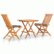 Helloshop26 - Ensemble de bistro jardin meuble extérieur terrasse 3 pièces avec coussins gris bois de teck massif 02_0013515 - 3000736682720 Helloshop26 - Ensemble de bistro jardin meuble extérieur terrasse 3 pièces avec coussins gris bois de teck massif 02_0013515 - 3000736682720