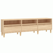 Helloshop26 - Meuble TV classique rangement fonctionnel 150 x 30 x 44 cm en bois d'ingénierie chêne sonoma 02_0049186 - Bois massif 3000235702011