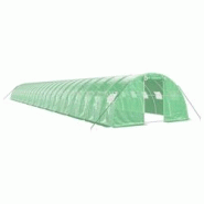 Helloshop26 - Serre tente abri plante fleur légumes avec cadre en acier 96 m² 24 x 4 x 2 m vert 02_0044646 - 3000220280395 Helloshop26 - Serre tente abri plante fleur légumes avec cadre en acier 96 m² 24 x 4 x 2 m vert 02_0044646 - 3000220280395