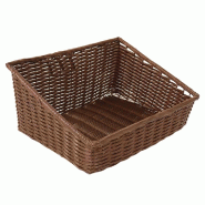 Manne inclinée polypro rectangle "Bacplast" chocolat 50x40x24cm - par 2