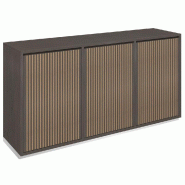 Meuble Vertigo T01 6 tiroirs à l'anglaise MDF naturel et noyer foncé 180x47x93cm Meuble Vertigo T01 6 tiroirs à l'anglaise MDF naturel et noyer foncé 180x47x93cm