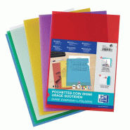 Oxford Lot de 50 Sachet de 10 pochettes coin Shine A4, en polypro lisse coloris assortis (6) - 3045050174476