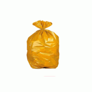 Sac poubelle domestique 55x60cm liens coulissants calibre 120 capacité 23l coloris jaune rouleau 15 unités. - C70518
