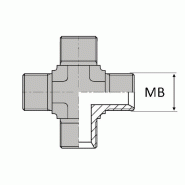 Té croix mâle BSP - BCXM000002 - CXMBSP 1/8 - Ø MB 1/8' - Ø MB 9.72 mm