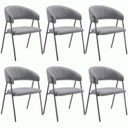 TecTake GmbH tectake Lot 6 Fauteuils rembourré ergonomique en tissu 150kg max gris - 405519 - gris polyester 405519 TecTake GmbH tectake Lot 6 Fauteuils rembourré ergonomique en tissu 150kg max gris - 405519 - gris polyester 405519
